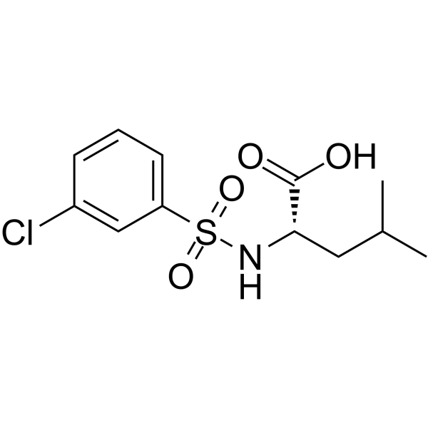 N-[(3-Chlorophenyl)sulfonyl]-L-leucine Structure