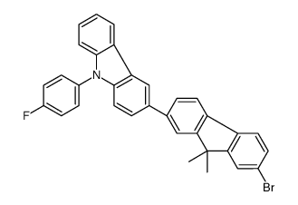 3-(7-溴-9,9-二甲基-9H-芴-2-基)-9-(4-氟苯基)-9H-咔唑结构式