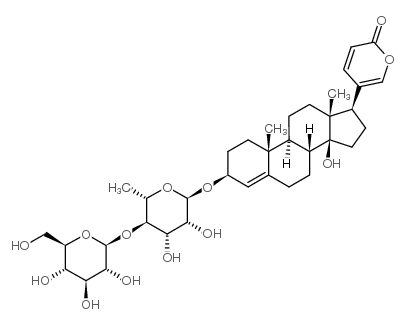 Bufa-4,20,22-trienolide,3-[(6-deoxy-4-O-b-D-glucopyranosyl-a-L-mannopyranosyl)oxy]-14-hydroxy-,(3b)- Structure