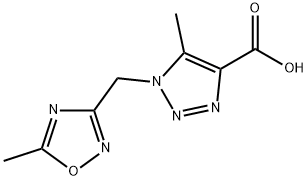 5-甲基-1-[(5-甲基-1,2,4-噁二唑-3-基)甲基]-1H-1,2,3-三唑-4-羧酸结构式