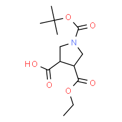1-(叔丁氧羰基)-4-(乙氧羰基)吡咯烷-3-羧酸结构式