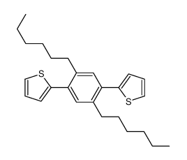 2-(2,5-dihexyl-4-thiophen-2-ylphenyl)thiophene结构式