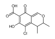 5-chloro-6-hydroxy-3,4-dimethyl-8-oxo-3,4-dihydroisochromene-7-carboxylic acid结构式