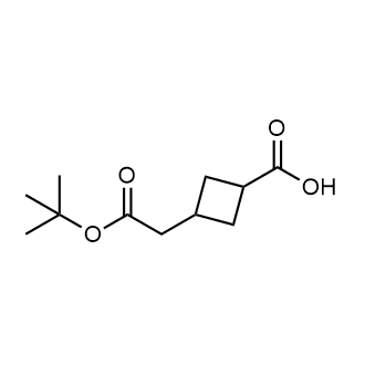 3-[2-(叔丁氧基)-2-氧代乙基]环丁烷-1-羧酸结构式