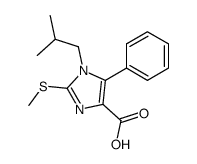 1-isobutyl-2-(methylthio)-5-phenyl-1H-imidazole-4-carboxylic acid Structure