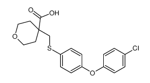 4-((4-(4-chlorophenoxy)phenylthio)Methyl)tetrahydro-2H-pyran-4-carboxylic acid Structure