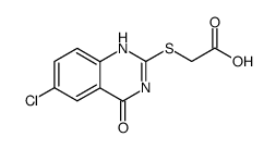 (6-chloro-4-oxo-1,4-dihydro-quinazolin-2-ylsulfanyl)-acetic acid结构式