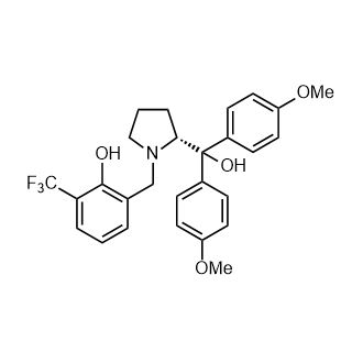 (R)-2-((2-(Hydroxybis(4-methoxyphenyl)methyl)pyrrolidin-1-yl)methyl)-6-(trifluoromethyl)phenol Structure
