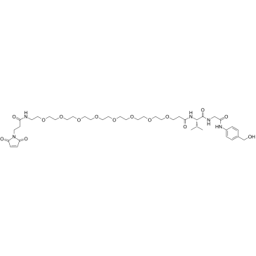 Mal-amido-PEG8-val-gly-PAB-OH结构式