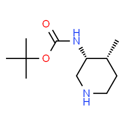 N-[顺式-4-甲基哌啶-3-基]氨基甲酸叔丁酯结构式