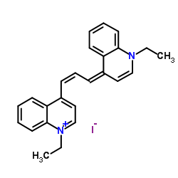 Quinolinium,1-ethyl-4-[3-(1-ethyl-4(1H)-quinolinylidene)-1-propen-1-yl]-, iodide (1:1) Structure