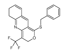 1-benzylsulfanyl-4-(trifluoromethyl)-6,7-dihydro-3H-pyrano[4,3-b]quinoline结构式