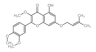 2-(3,4-dimethoxyphenyl)-5-hydroxy-3-methoxy-7-(3-methylbut-2-enoxy)chromen-4-one结构式
