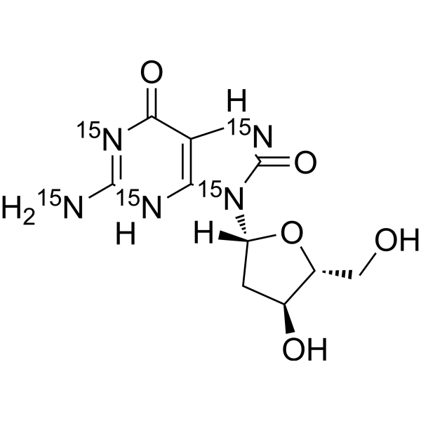 8-Hydroxy-2'-deoxyguanosine-15N5 Structure