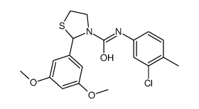 N-(3-chloro-4-methylphenyl)-2-(3,5-dimethoxyphenyl)-1,3-thiazolidine-3-carboxamide Structure