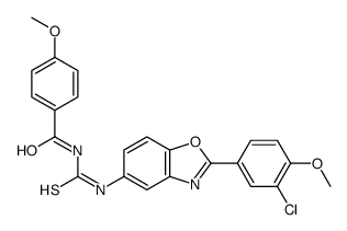 N-[[2-(3-chloro-4-methoxyphenyl)-1,3-benzoxazol-5-yl]carbamothioyl]-4-methoxybenzamide Structure