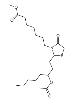7-[2-(3-acetoxy-octyl)-4-oxo-thiazolidin-3-yl]-heptanoic acid methyl ester结构式