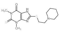 6H-Purin-6-one,1,2,3,9-tetrahydro-1,3-dimethyl-8-[[2-(1-piperidinyl)ethyl]thio]-2-thioxo- structure