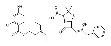 2-(diethylamino)ethyl 4-amino-2-chlorobenzoate,3,3-dimethyl-7-oxo-6-[(2-phenylacetyl)amino]-4-thia-1-azabicyclo[3.2.0]heptane-2-carboxylic acid Structure