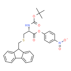 N-tert-Butyloxycarbonyl-S-9-fluorenylmethylcysteine 4-nitrophenyl este r结构式