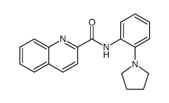 N-(2-pyrrolidin-1-ylphenyl)quinoline-2-carboxamide结构式