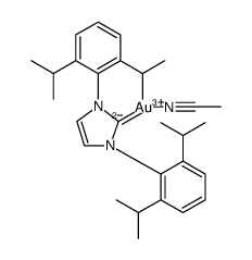1,3-双(2,6-二异丙基苯基)咪唑-2-亚丙基(乙腈)金(I)四氟硼酸盐图片