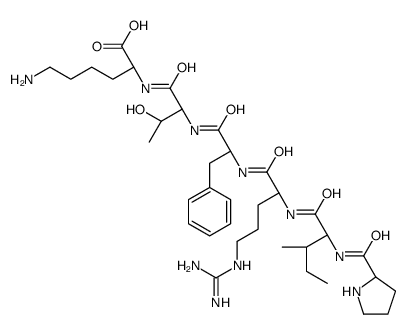 (2S)-6-amino-2-[[(2S,3R)-2-[[(2S)-2-[[(2S)-5-(diaminomethylideneamino)-2-[[(2S,3S)-3-methyl-2-[[(2S)-pyrrolidine-2-carbonyl]amino]pentanoyl]amino]pentanoyl]amino]-3-phenylpropanoyl]amino]-3-hydroxybutanoyl]amino]hexanoic acid Structure