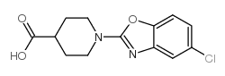 1-(5-氯-2-苯并恶唑基)-4-哌啶羧酸结构式