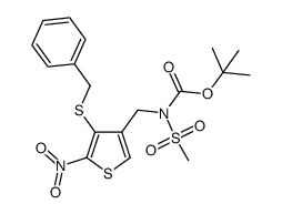 N-tert-butyl ester-N-(4-benzylsulfanyl-5-nitro-thiophen-3-ylmethyl)-methanesulfonamide Structure