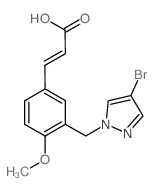(2E)-3-{3-[(4-Bromo-1H-pyrazol-1-yl)methyl]-4-methoxyphenyl}acrylic acid结构式