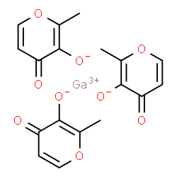 三(2-甲基-3-羟基-4-吡喃酮)镓盐结构式
