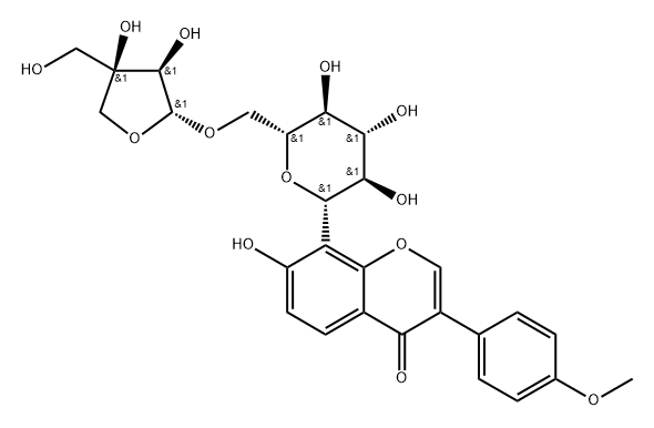 Formononetin-8-C-beta-D-apiofuranosyl-(1->6)-O-beta-D-glucopyranoside Structure