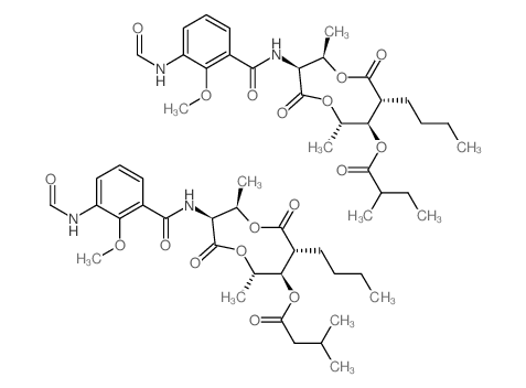 [(2R,3S,6S,7R,8R)-8-butyl-3-[(3-formamido-2-methoxybenzoyl)amino]-2,6-dimethyl-4,9-dioxo-1,5-dioxonan-7-yl] 2-methylbutanoate,[(2R,3S,6S,7R,8R)-8-butyl-3-[(3-formamido-2-methoxybenzoyl)amino]-2,6-dimethyl-4,9-dioxo-1,5-dioxonan-7-yl] 3-methylbutanoate Structure
