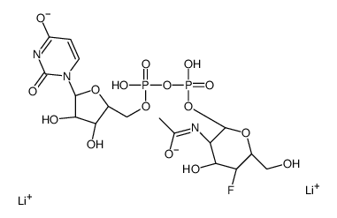 uridine 5'-(2-acetamido-2,4-dideoxy-4-fluorogalactopyranosyl)diphosphate Structure