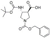 TRANS-4-N-BOC-AMINO-1-CBZ-PYRROLIDINE-3-CARBOXYLICACID结构式