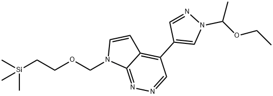 4-[1-(1-乙氧基乙基) -1H-吡唑-4-基] -7-[[2-(三甲基硅基)乙氧基]甲基] -7H-吡咯并[2,3-C]哒嗪结构式