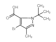 4-溴-1-叔丁基-3-甲基-1H-吡唑-5-羧酸结构式