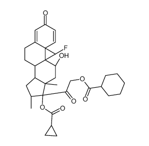 [2-[(8S,9R,10S,11S,13S,14S,16R,17R)-17-(cyclopropanecarbonyloxy)-9-fluoro-11-hydroxy-10,13,16-trimethyl-3-oxo-6,7,8,11,12,14,15,16-octahydrocyclopenta[a]phenanthren-17-yl]-2-oxoethyl] cyclohexanecarboxylate Structure