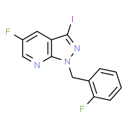 5-氟-1-(2-氟苄基)-3-碘-1H-吡唑并[3,4-b]吡啶结构式