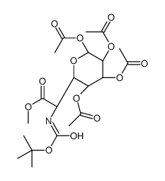 methyl (2S)-2-[(2-methylpropan-2-yl)oxycarbonylamino]-2-[(2R,3R,4R,5R,6S)-3,4,5,6-tetraacetyloxyoxan-2-yl]acetate结构式