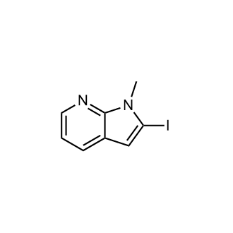 2-碘-1-甲基-1H-吡咯并[2,3-b]吡啶结构式