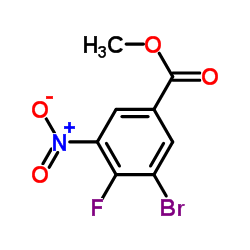 3-溴-4-氟-5-硝基苯甲酸甲酯结构式