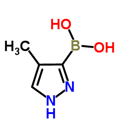 (4-Methyl-1H-pyrazol-3-yl)boronic acid Structure