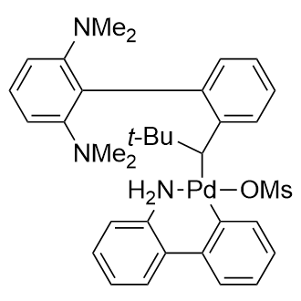 [2′-(氨基-n)[1,1′-联苯]-2-甲基-c][2′-[(1,1-二甲基乙基)苯基膦酰基]-n2,n2,n6,n6-四甲基[1,1′-联苯]-2,6-二胺](甲基磺酰-o)钯结构式