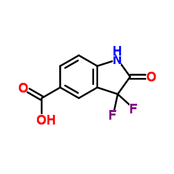 3,3-Difluoro-2-oxo-5-indolinecarboxylic acid Structure