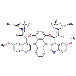 氢化奎宁(蒽醌-1,4-二甲氨基)二乙醚结构式