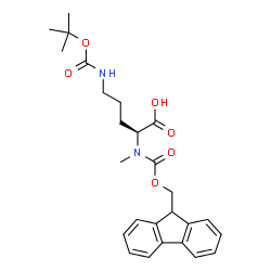 (S)-2-(((9H-芴-9-基)甲氧基)羰基)(甲基)氨基)-5-((叔丁氧羰基)氨基)戊酸图片