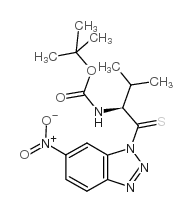 [(1S)-2-甲基-1-[(6-硝基-1H-苯并三唑-1-基)硫酮甲基]丙基]氨基甲酸叔丁酯结构式