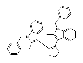 1-benzyl-3-[2-(1-benzyl-2-methylindol-3-yl)cyclopenten-1-yl]-2-methylindole结构式
