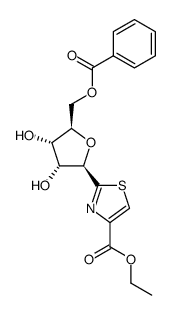 ethyl 2-(5'-O-benzoyl-β-D-ribofuranosyl)thiazole-4-carboxylate结构式